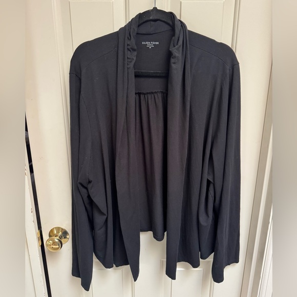 Eileen Fisher Tops - Eileen Fisher Black Open Front Cardigan